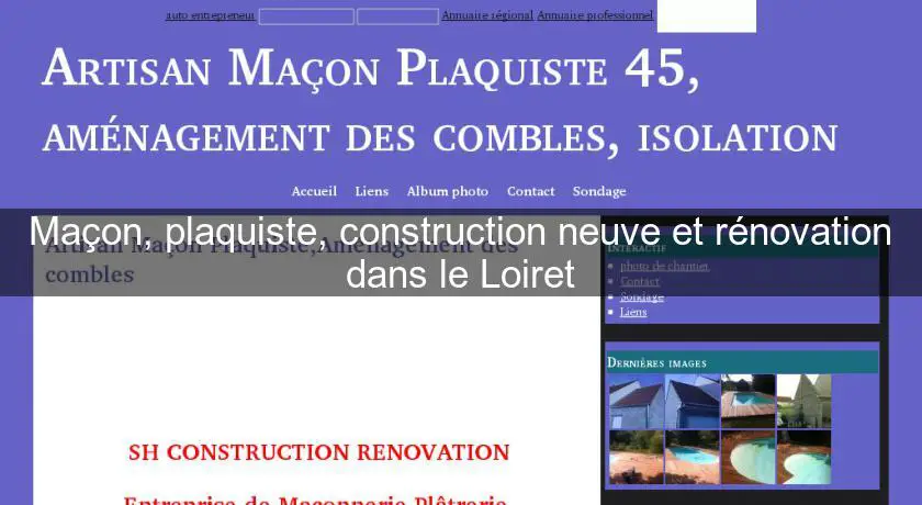 Maçon, plaquiste, construction neuve et rénovation dans le Loiret