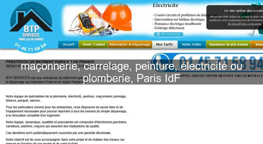 maçonnerie, carrelage, peinture, électricité ou plomberie, Paris IdF