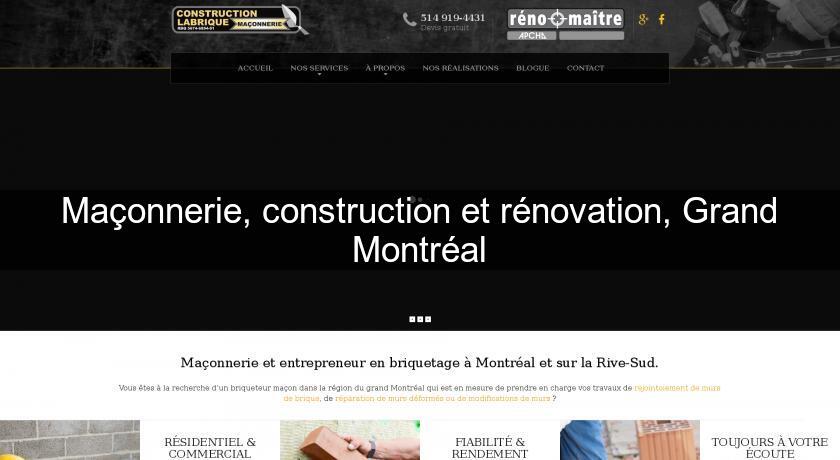 Maçonnerie, construction et rénovation, Grand Montréal