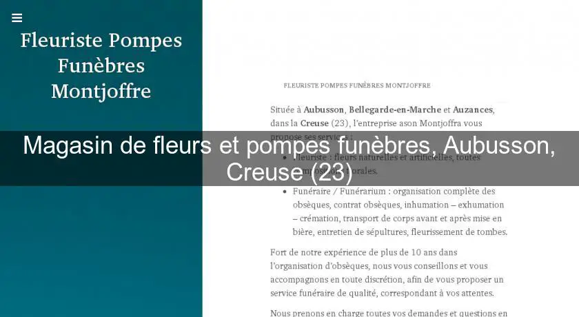 Magasin de fleurs et pompes funèbres, Aubusson, Creuse (23)