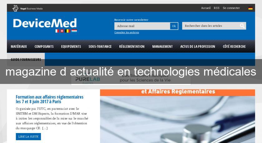 magazine d'actualité en technologies médicales