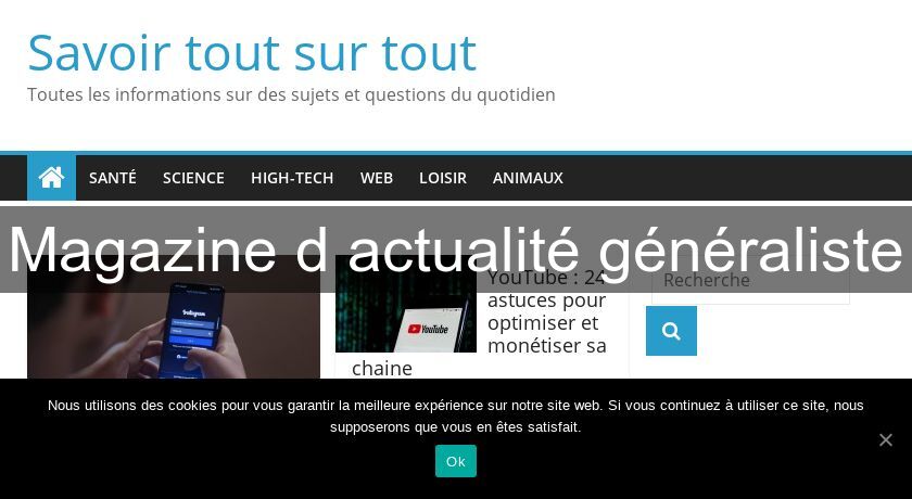 Magazine d'actualité généraliste Magazine d'actualité généraliste