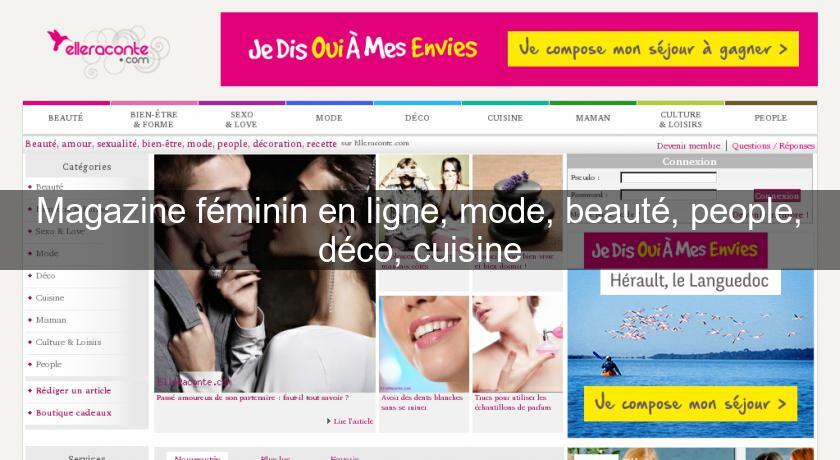 Magazine féminin en ligne, mode, beauté, people, déco, cuisine