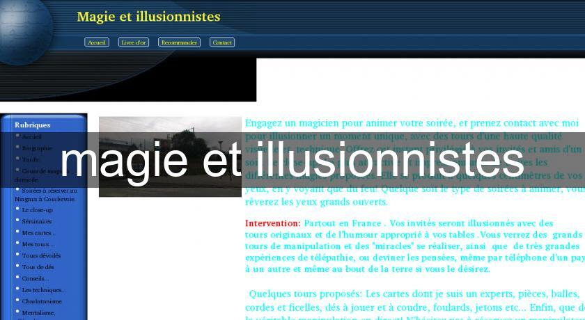 magie et illusionnistes magie et illusionnistes