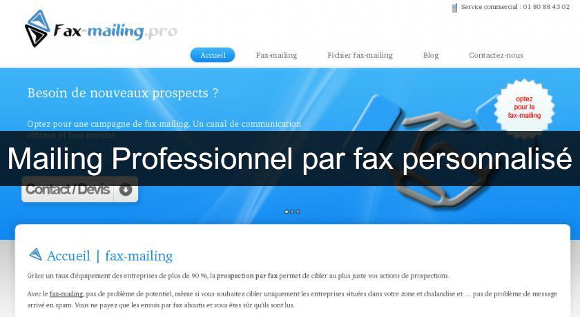 Mailing Professionnel par fax personnalisé Mailing Professionnel par fax personnalisé