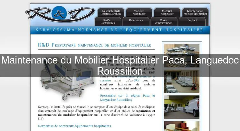 Maintenance du Mobilier Hospitalier Paca, Languedoc Roussillon