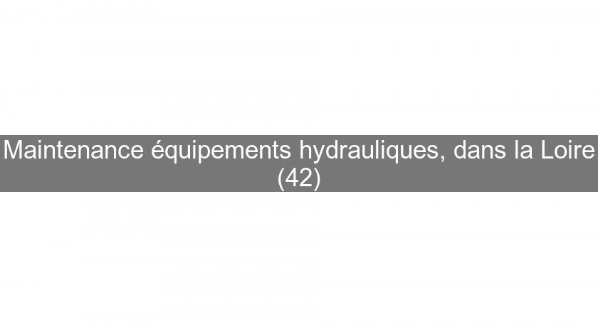 Maintenance équipements hydrauliques, dans la Loire (42) Maintenance équipements hydrauliques, dans la Loire (42)