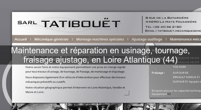 Maintenance et réparation en usinage, tournage, fraisage ajustage, en Loire Atlantique (44)