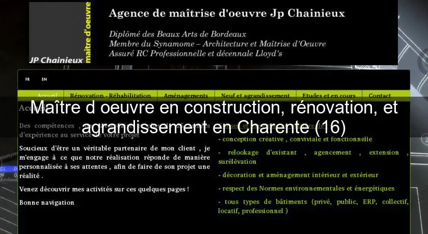 Maître d'oeuvre en construction, rénovation, et agrandissement en Charente (16)