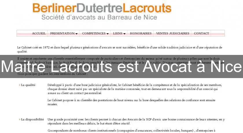 Maitre Lacrouts est Avocat à Nice
