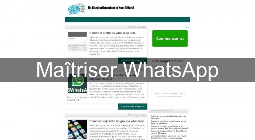 Maîtriser WhatsApp Maîtriser WhatsApp