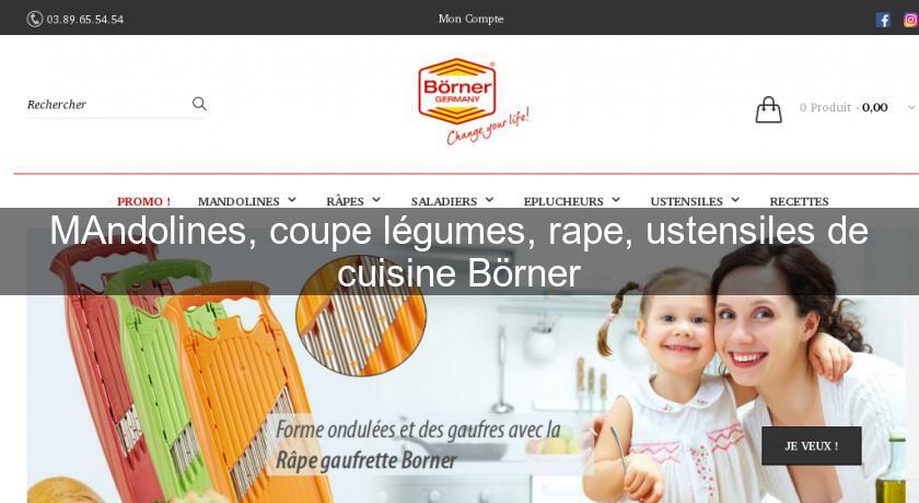 MAndolines, coupe légumes, rape, ustensiles de cuisine Börner MAndolines, coupe légumes, rape, ustensiles de cuisine Börner