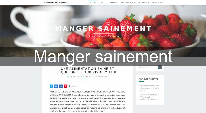 Manger sainement Manger sainement