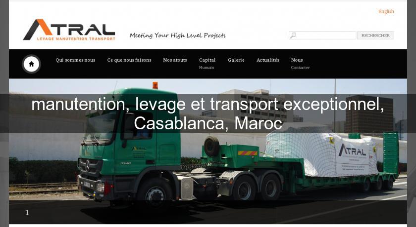 manutention, levage et transport exceptionnel, Casablanca, Maroc