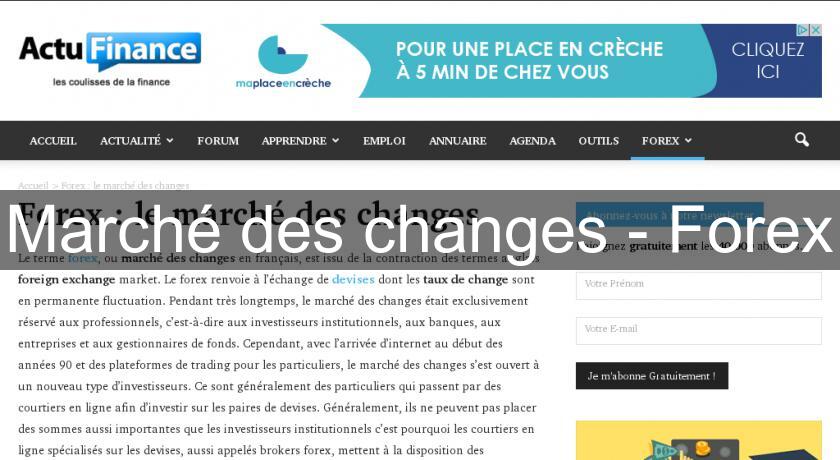 Marché des changes - Forex