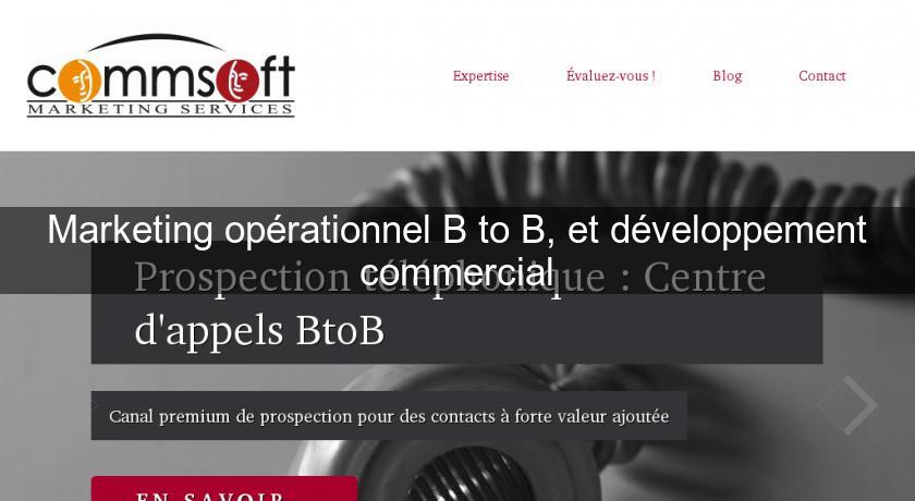 Marketing opérationnel B to B, et développement commercial Marketing opérationnel B to B, et développement commercial