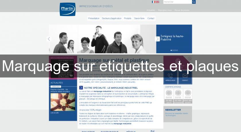 Marquage sur etiquettes et plaques Marquage sur etiquettes et plaques