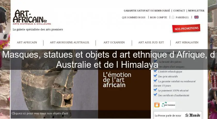 Masques, statues et objets d'art ethnique d'Afrique, d'Australie et de l'Himalaya 