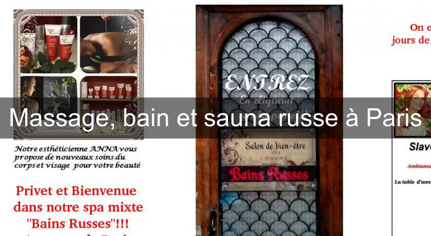 Massage, bain et sauna russe à Paris