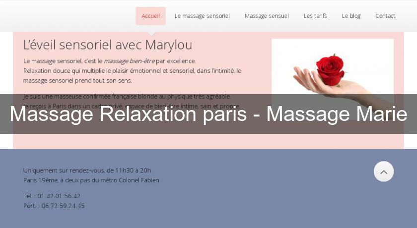 Massage Relaxation paris - Massage Marie