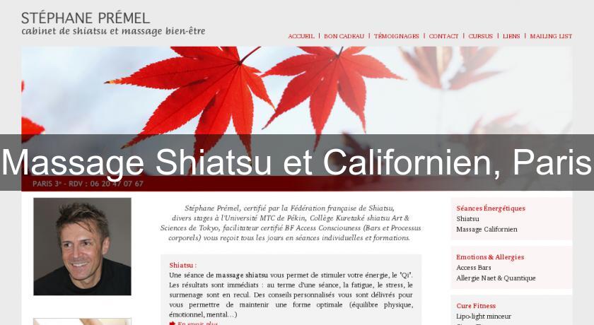 Massage Shiatsu et Californien, Paris