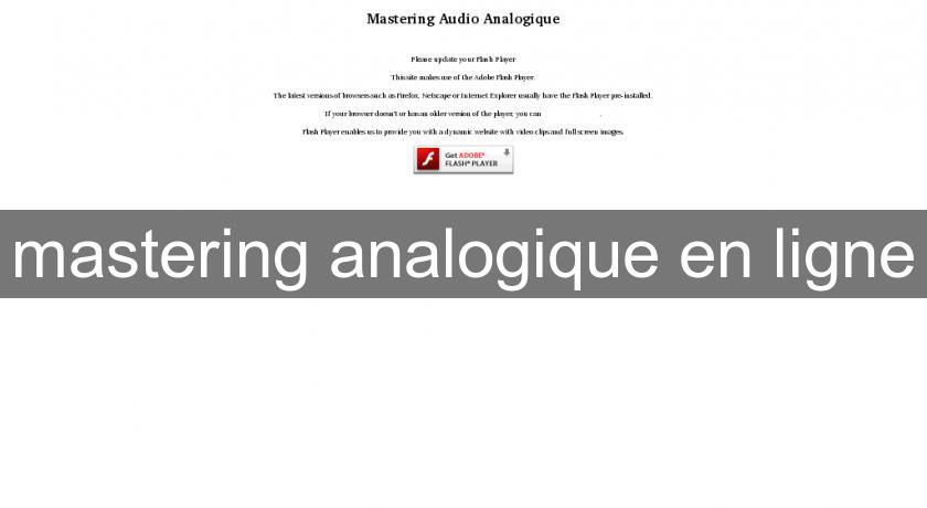 mastering analogique en ligne