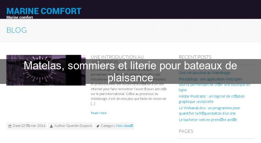 Matelas, sommiers et literie pour bateaux de plaisance Matelas, sommiers et literie pour bateaux de plaisance