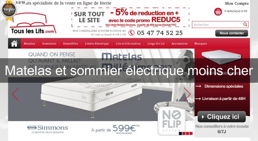 Matelas et sommier électrique moins cher Matelas et sommier électrique moins cher