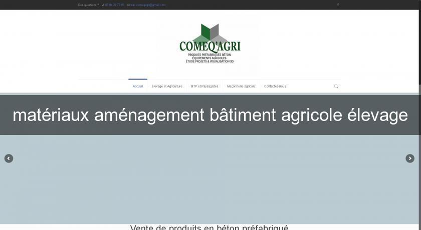 matériaux aménagement bâtiment agricole élevage