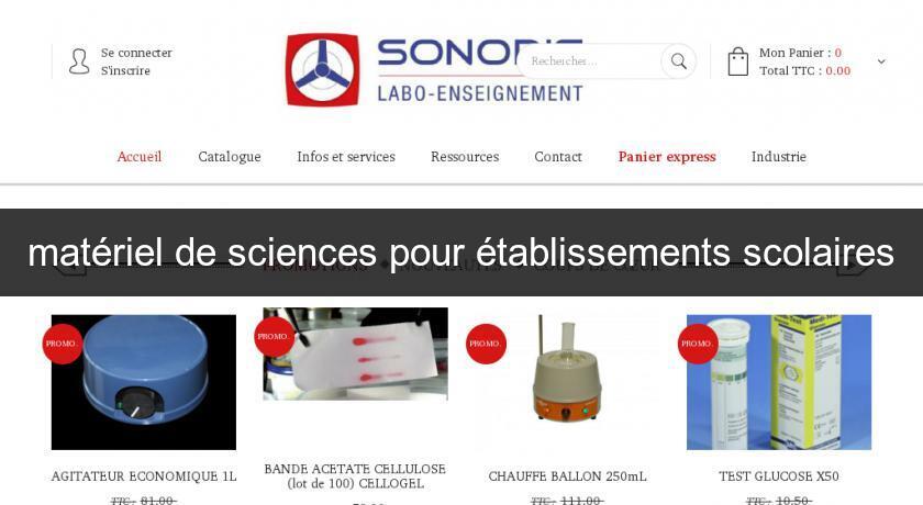 matériel de sciences pour établissements scolaires