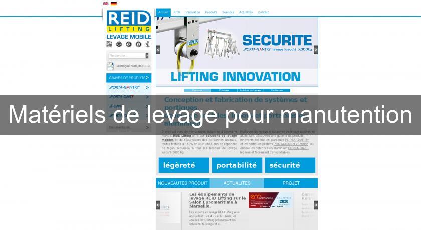 Matériels de levage pour manutention