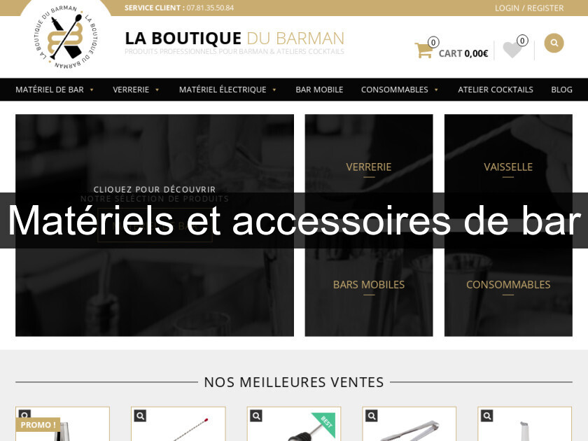 Matériels et accessoires de bar