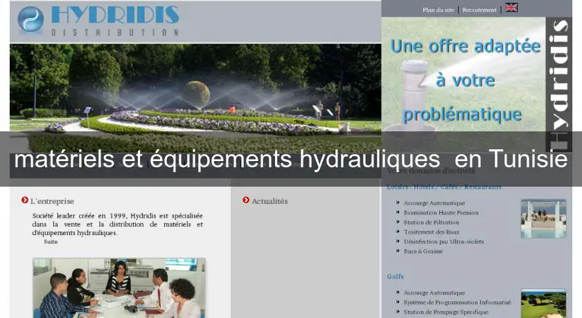 matériels et équipements hydrauliques  en Tunisie