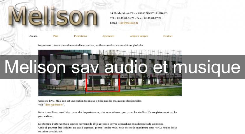 Melison sav audio et musique Melison sav audio et musique