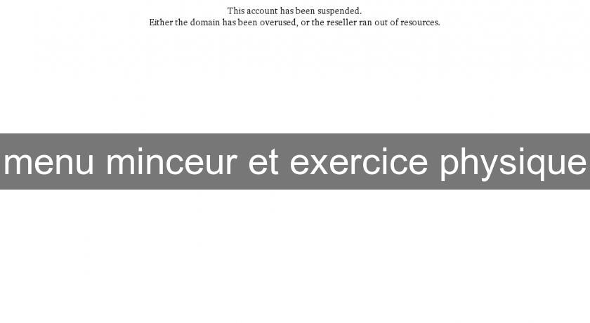 menu minceur et exercice physique