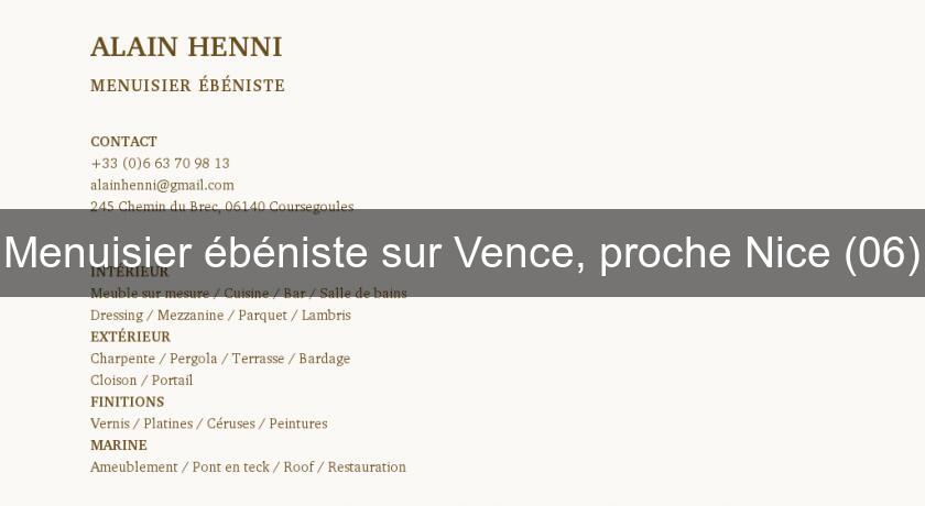 Menuisier ébéniste sur Vence, proche Nice (06)