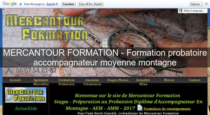 MERCANTOUR FORMATION - Formation probatoire accompagnateur moyenne montagne MERCANTOUR FORMATION - Formation probatoire accompagnateur moyenne montagne