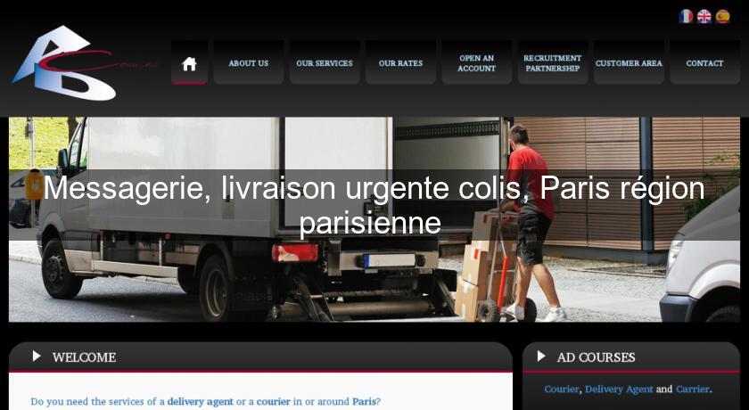 Messagerie, livraison urgente colis, Paris région parisienne 