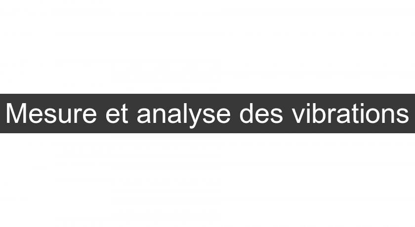 Mesure et analyse des vibrations Mesure et analyse des vibrations
