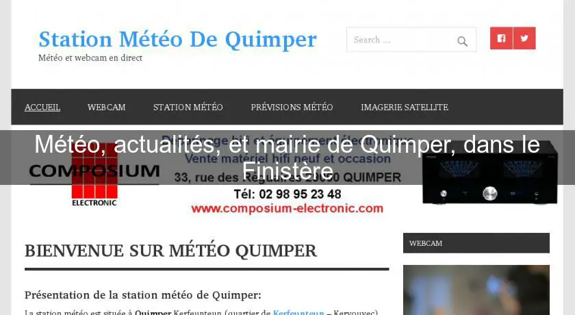 Météo, actualités, et mairie de Quimper, dans le Finistère
