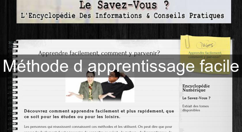 Méthode d'apprentissage facile