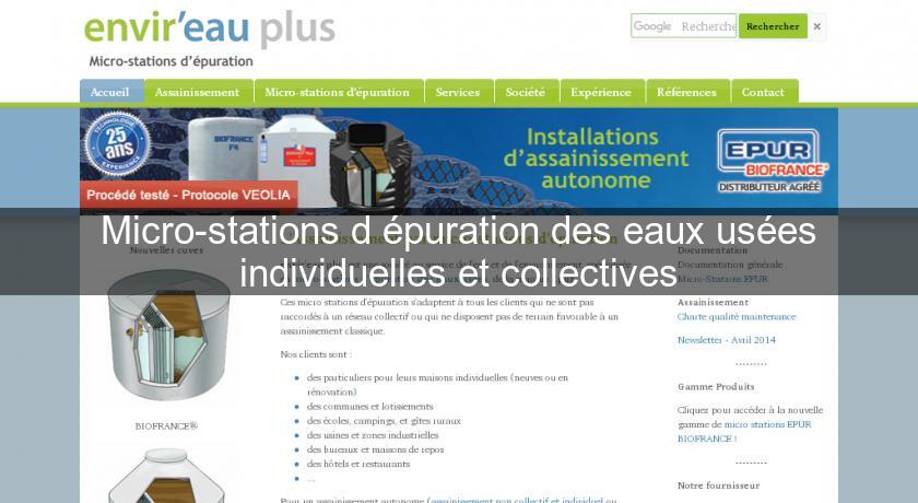 Micro-stations d'épuration des eaux usées individuelles et collectives Micro-stations d'épuration des eaux usées individuelles et collectives