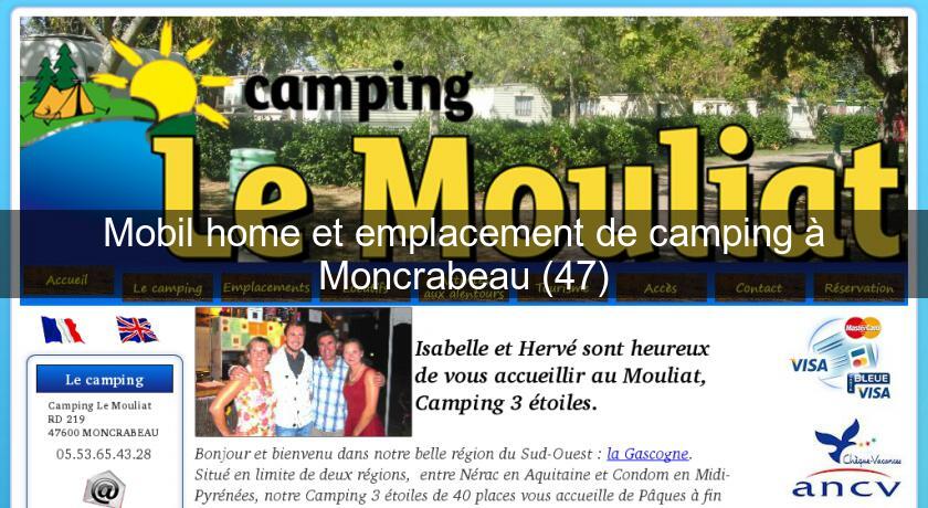 Mobil home et emplacement de camping à Moncrabeau (47)