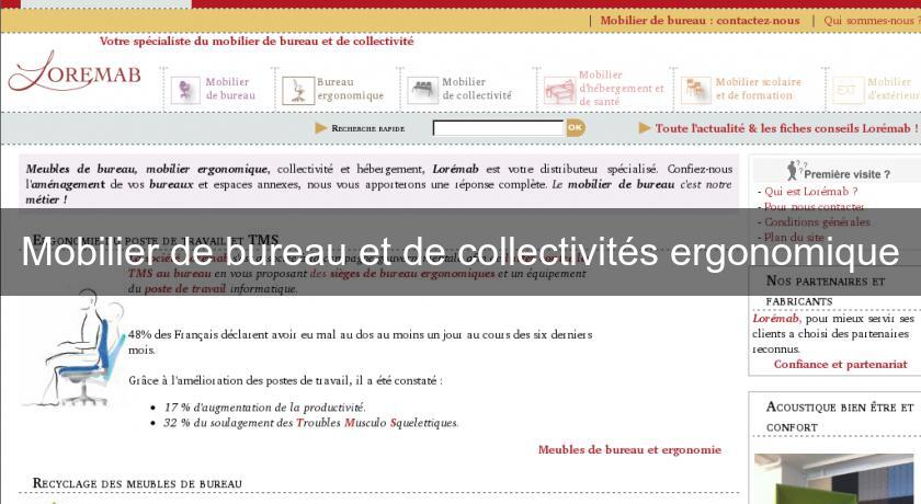 Mobilier de bureau et de collectivités ergonomique
