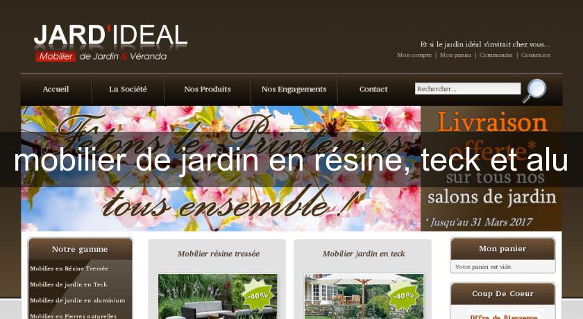 mobilier de jardin en résine, teck et alu