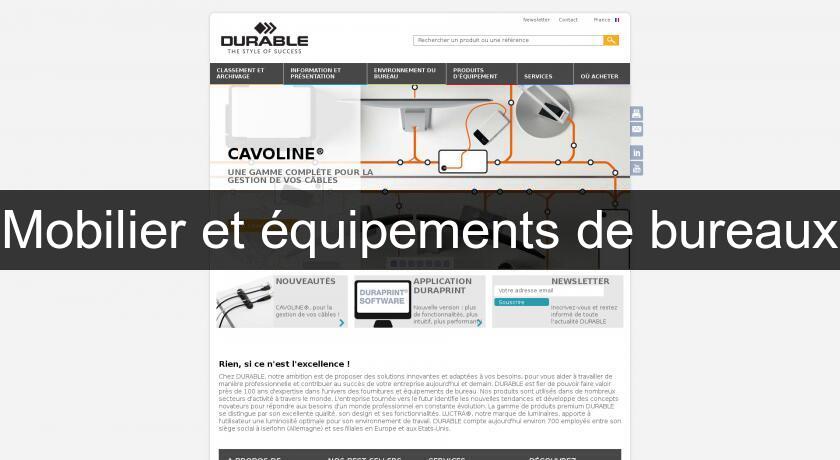 Mobilier et équipements de bureaux Mobilier et équipements de bureaux