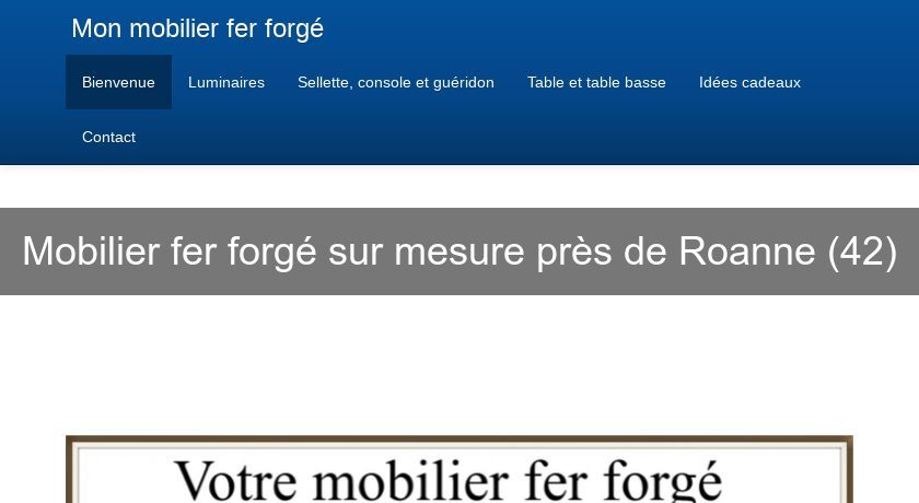 Mobilier fer forgé sur mesure près de Roanne (42)