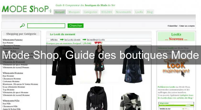 Mode Shop, Guide des boutiques Mode