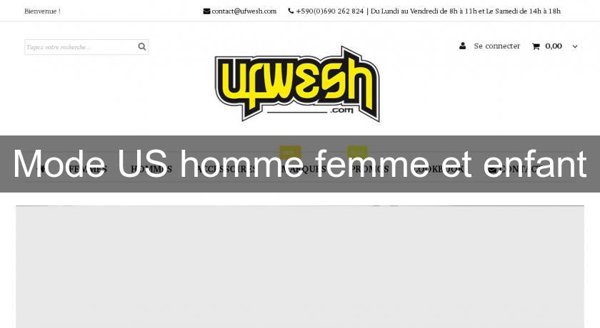 Mode US homme femme et enfant