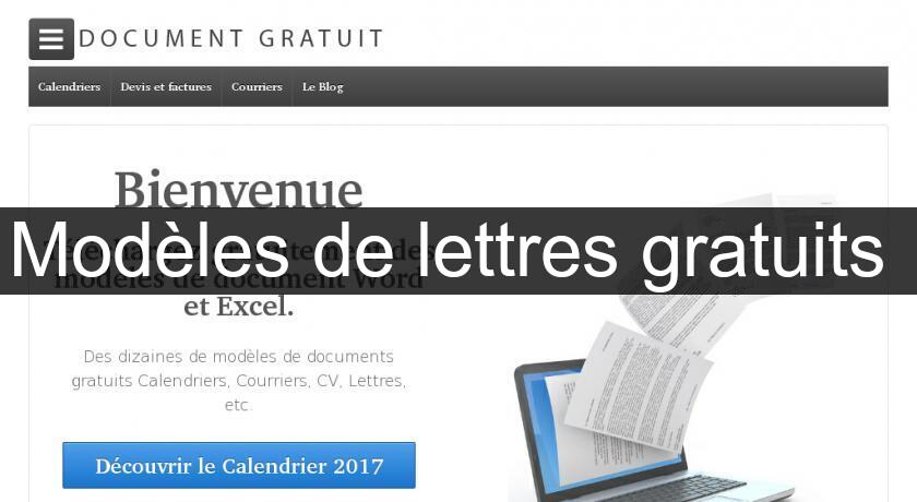 Modèles de lettres gratuits Modèles de lettres gratuits